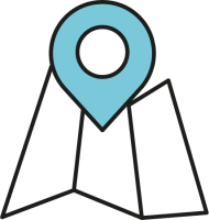 Picto d'une carte avec une punaise
